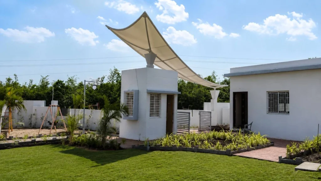 tensile entrace canopy for township