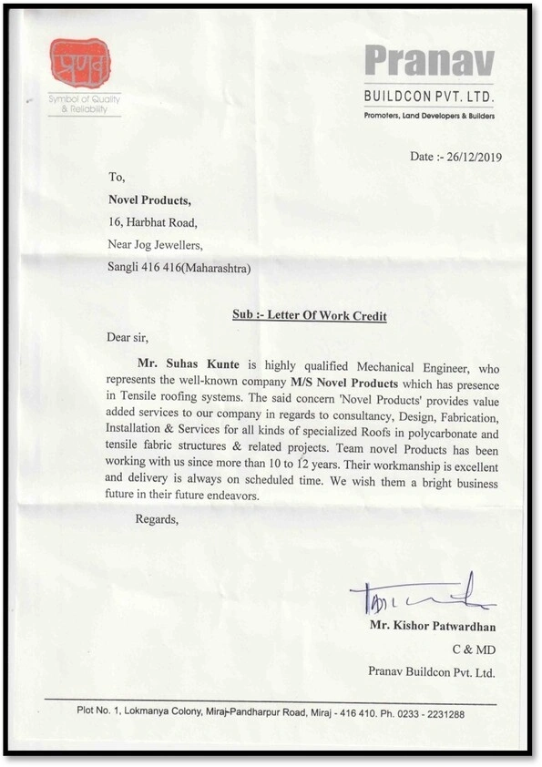 Home Pranav Buildcon Pvt. Ltd. Testimonial