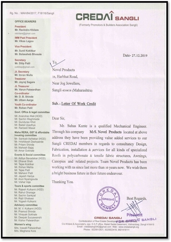 Home Credai Sangli Testimonial